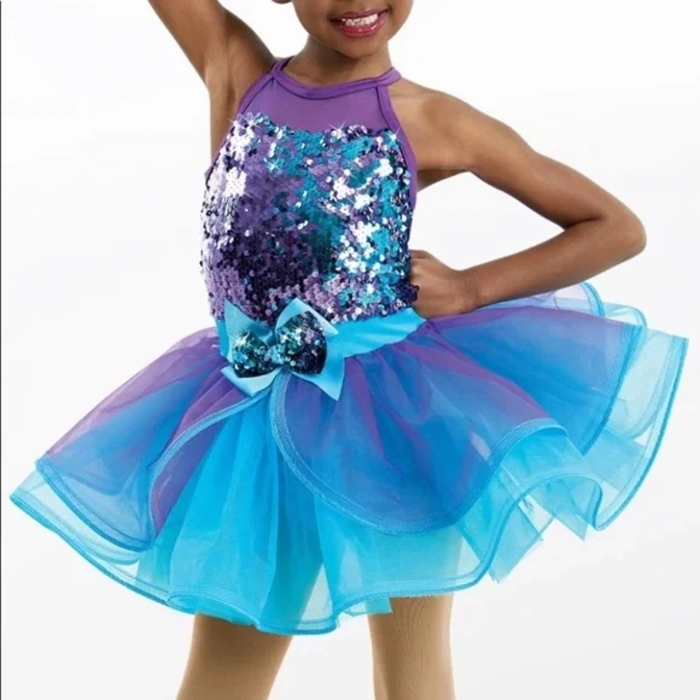 Weissman Sparkling Purple and Teal Dance Costume